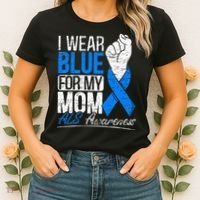 I Wear Blue For My Dad ALS Awareness Supporter Warrior Women's T-Shirt thumb 2
