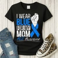 I Wear Blue For My Dad ALS Awareness Supporter Warrior Women's T-Shirt thumb 3