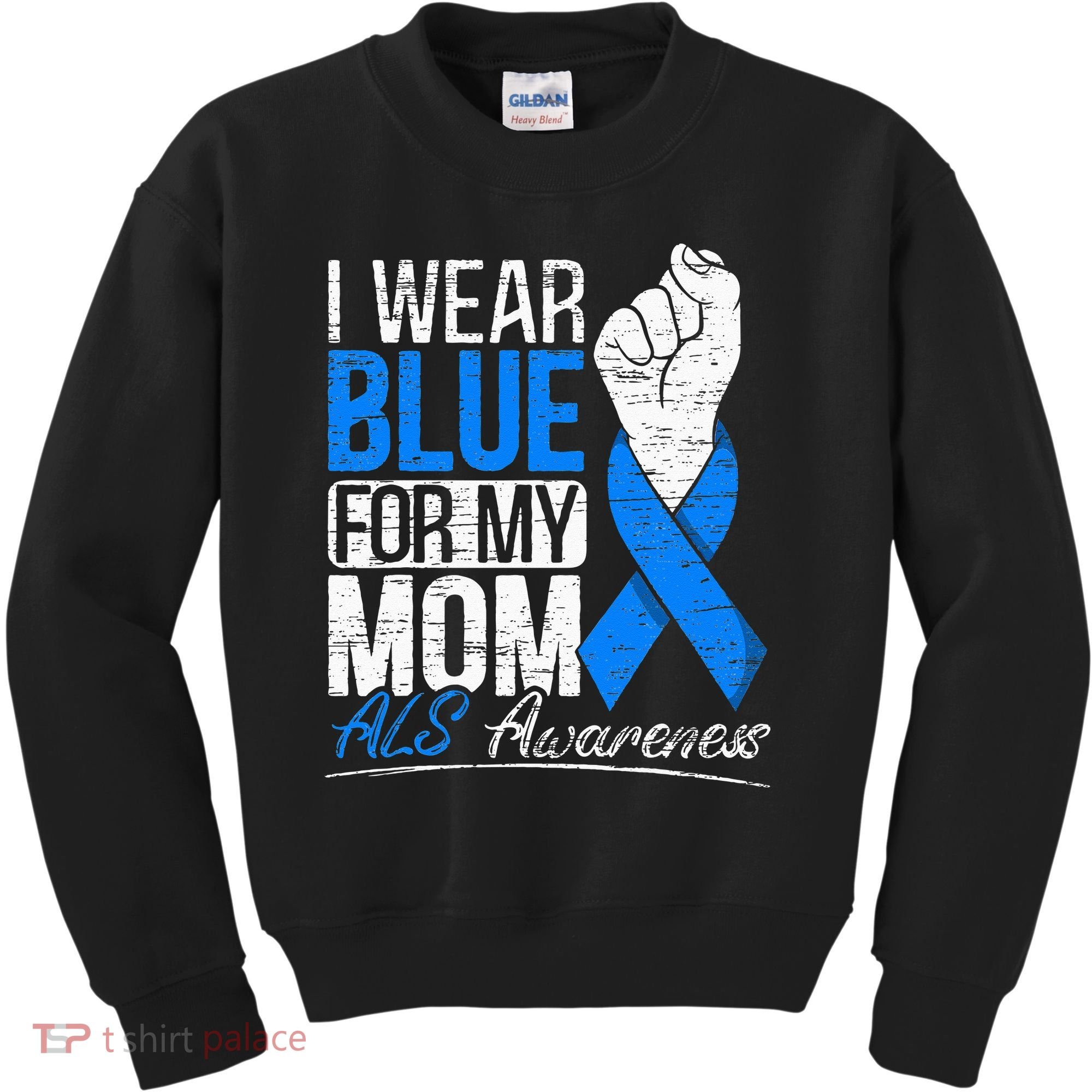 I Wear Blue For My Dad ALS Awareness Supporter Warrior Kids Sweatshirt