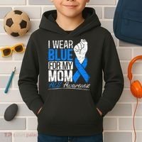 I Wear Blue For My Dad ALS Awareness Supporter Warrior Kids Hoodie thumb 2