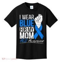 I Wear Blue For My Dad ALS Awareness Supporter Warrior Kids T-Shirt thumb 0