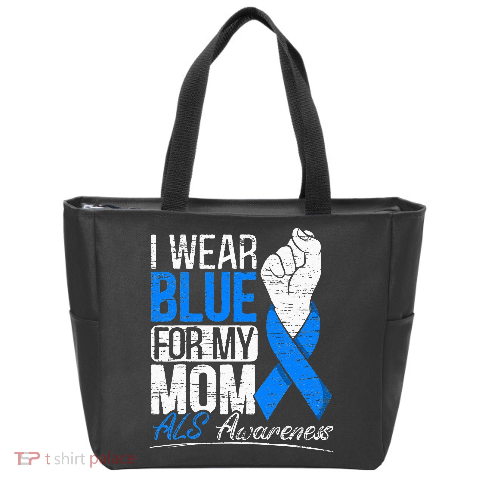 I Wear Blue For My Dad ALS Awareness Supporter Warrior Tote Bag