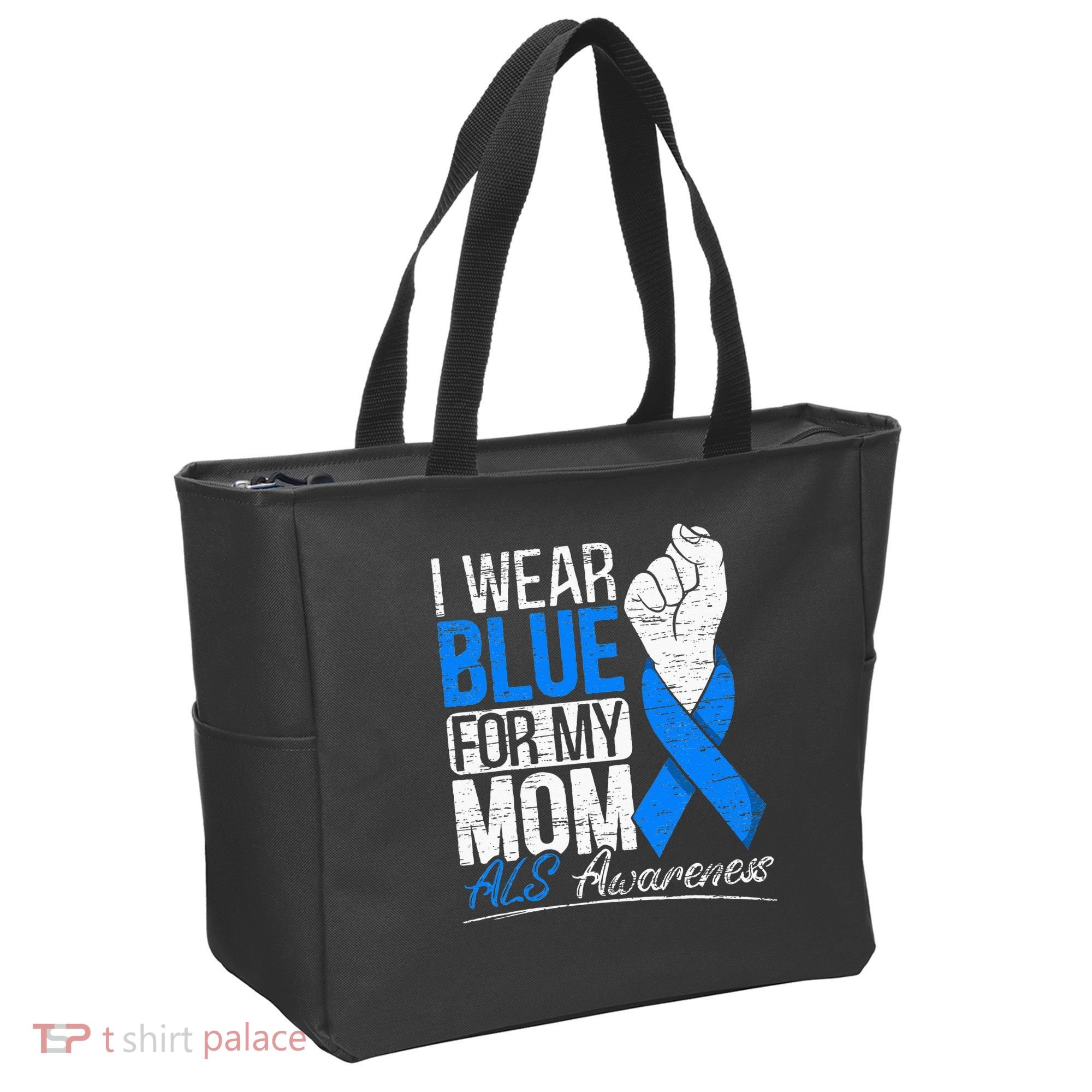 I Wear Blue For My Dad ALS Awareness Supporter Warrior Tote Bag