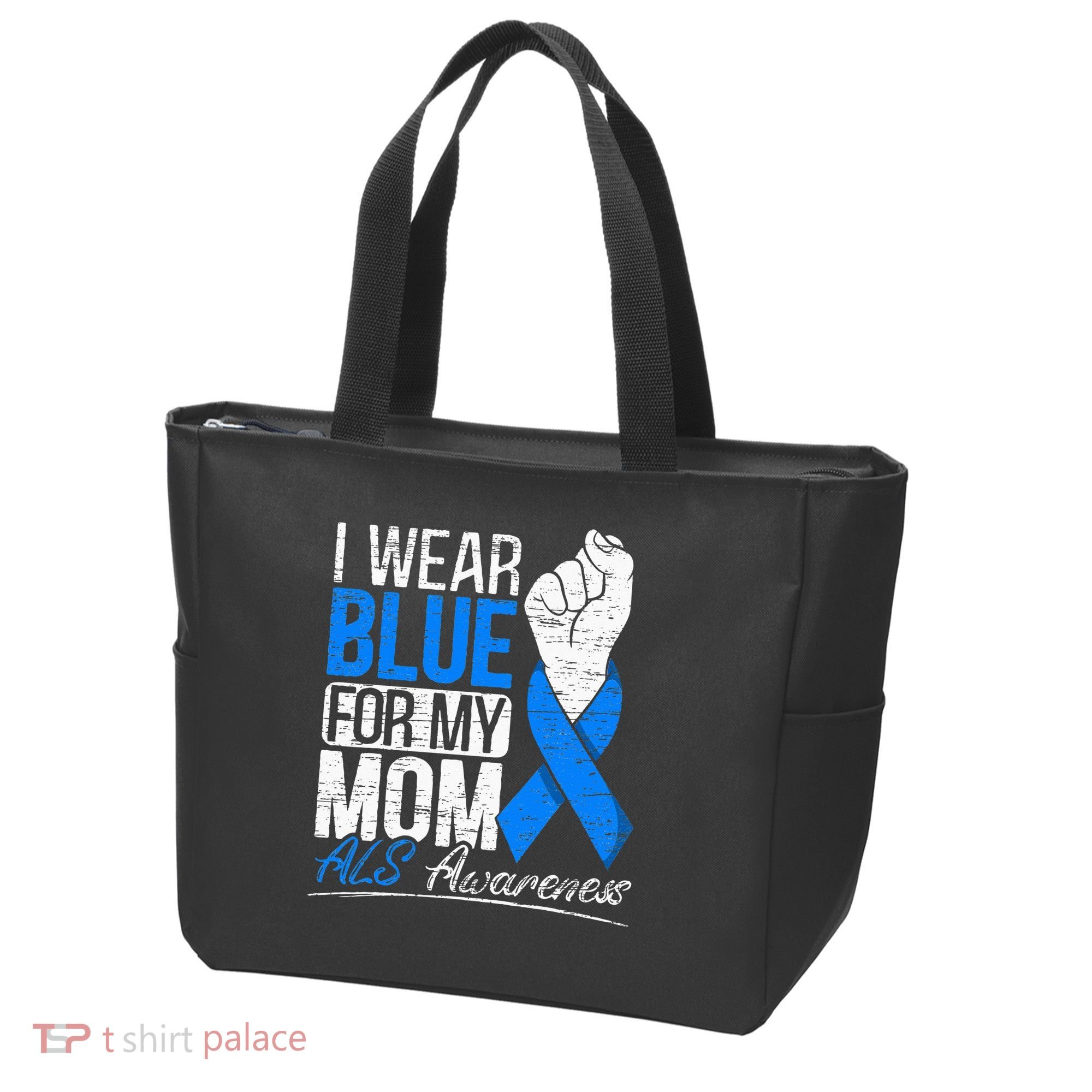 I Wear Blue For My Dad ALS Awareness Supporter Warrior Tote Bag