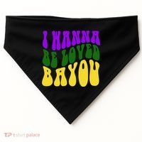 I Wanna Be Loved Bayou Mardi Gras USA-Made Doggie Bandana thumb 0