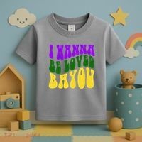 I Wanna Be Loved Bayou Mardi Gras Toddler T-Shirt thumb 3