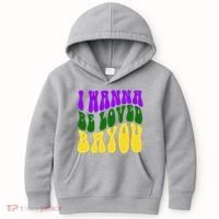 I Wanna Be Loved Bayou Mardi Gras Kids Hoodie thumb 0