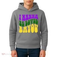 I Wanna Be Loved Bayou Mardi Gras Kids Hoodie thumb 4