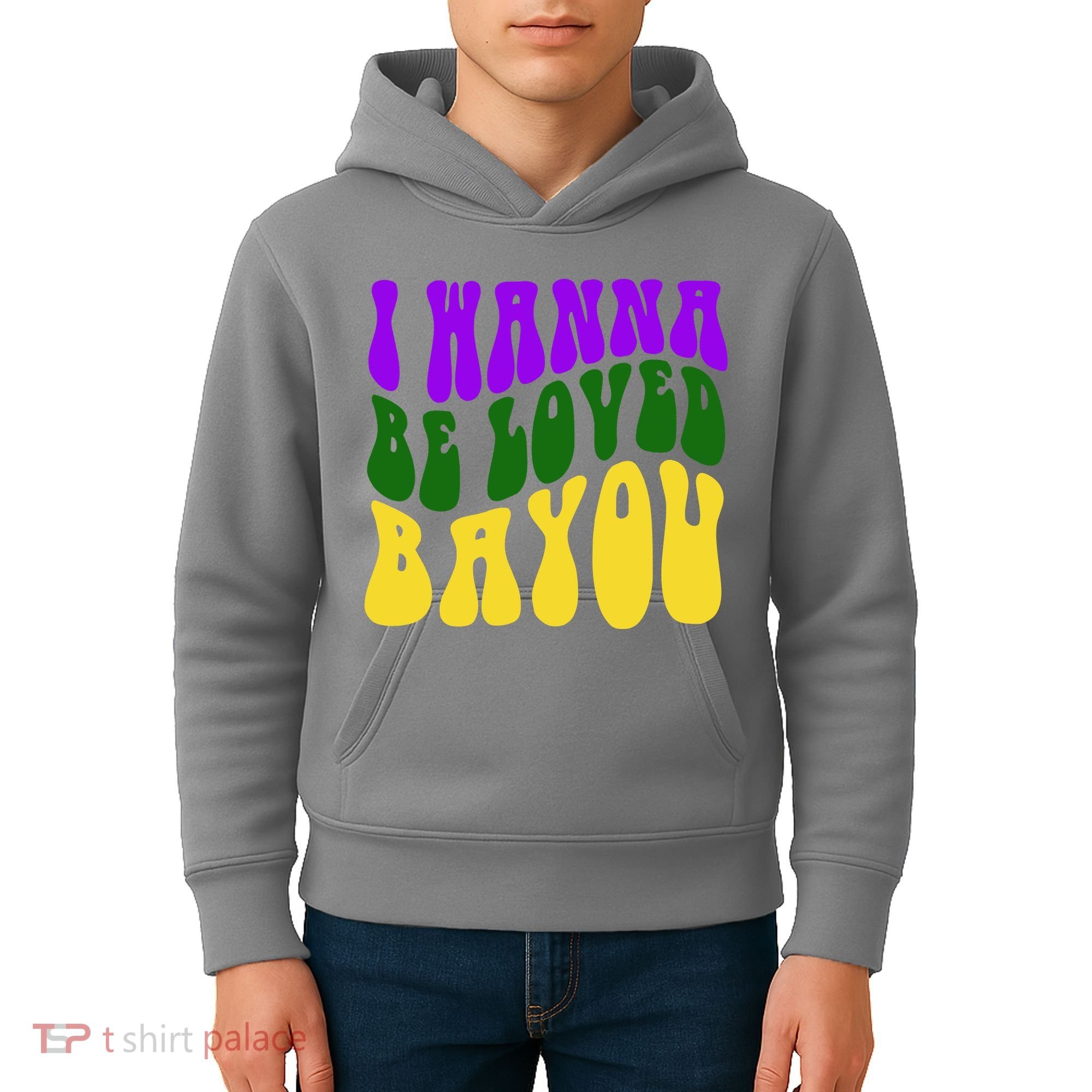 I Wanna Be Loved Bayou Mardi Gras Kids Hoodie