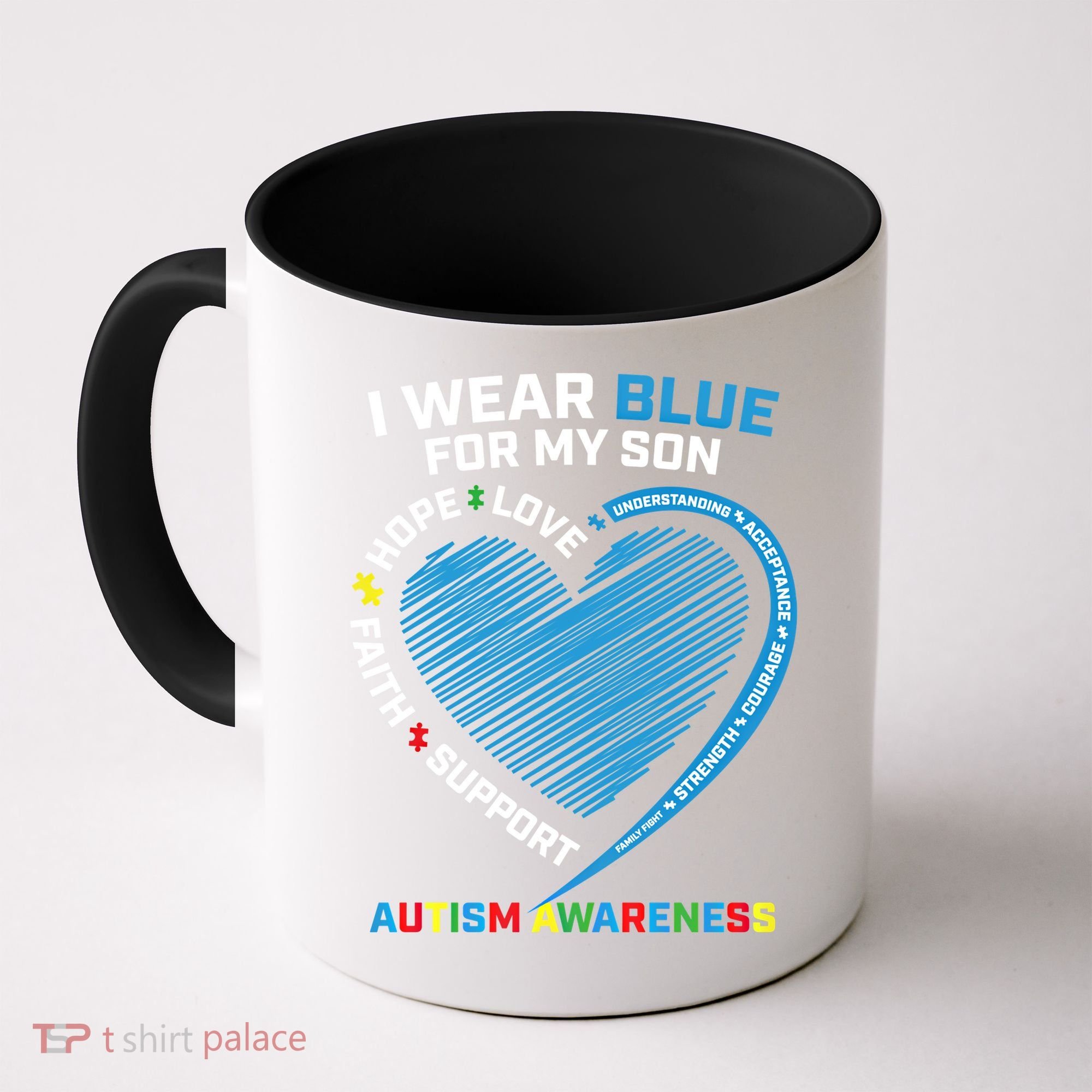 I Wear Blue For My Son Autism Awareness Support Products Cute Gift Coffee Mug