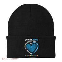 I Wear Blue For My Son Autism Awareness Support Products Cute Gift Beanie thumb 0