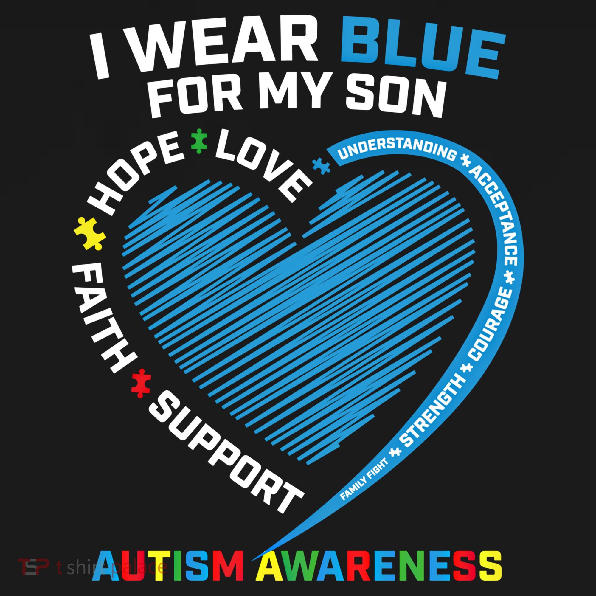 I Wear Blue For My Son Autism Awareness Support Products Cute Gift Women's Hoodie