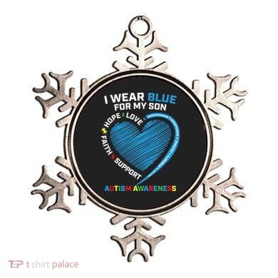 I Wear Blue For My Son Autism Awareness Support Products Cute Gift Ornament