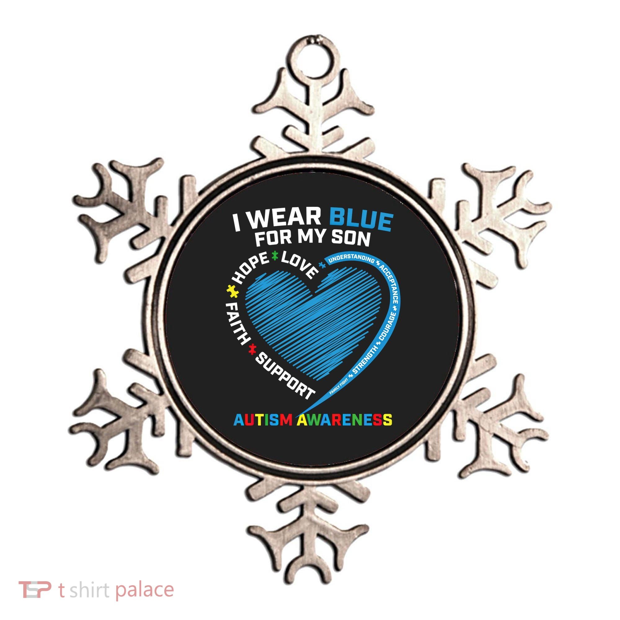 I Wear Blue For My Son Autism Awareness Support Products Cute Gift Ornament