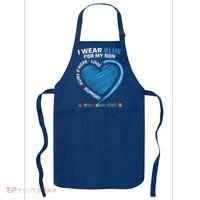 I Wear Blue For My Son Autism Awareness Support Products Cute Gift Apron thumb 0