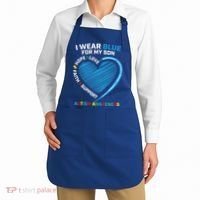 I Wear Blue For My Son Autism Awareness Support Products Cute Gift Apron thumb 2