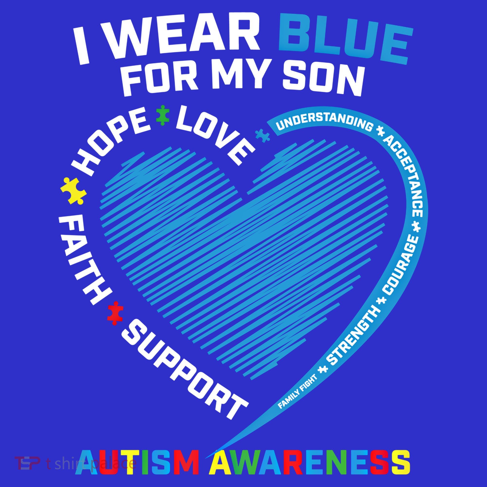 I Wear Blue For My Son Autism Awareness Support Products Cute Gift Mousepad