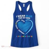 I Wear Blue For My Son Autism Awareness Support Products Cute Gift Women's Tank Top thumb 0