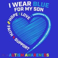 I Wear Blue For My Son Autism Awareness Support Products Cute Gift Visor thumb 3