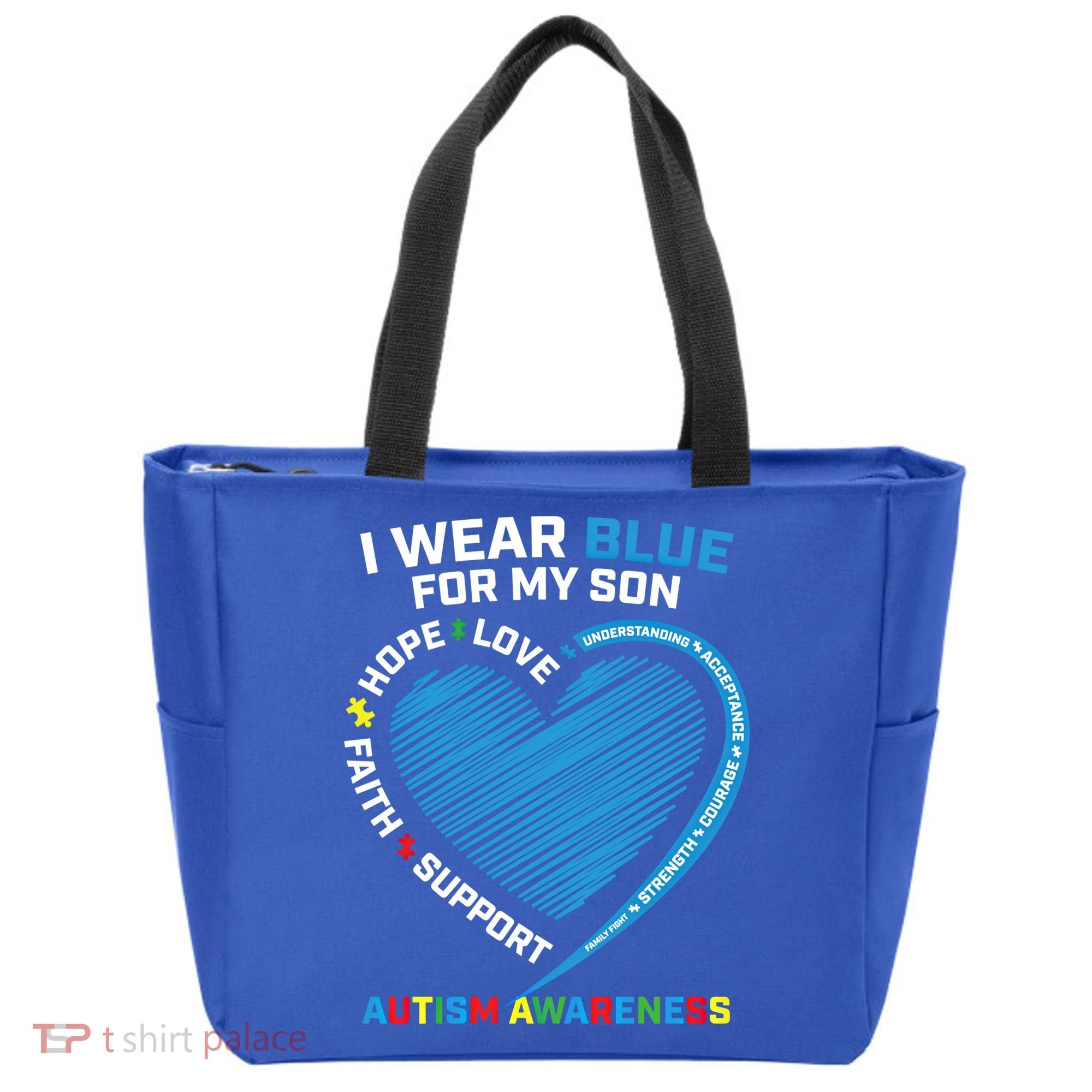 I Wear Blue For My Son Autism Awareness Support Products Cute Gift Tote Bag