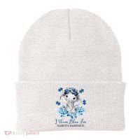 I Wear Blue For Diabetes Awareness Elephant Beanie thumb 0