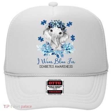 I Wear Blue For Diabetes Awareness Elephant Hat
