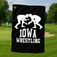 Iowa Wrestling Cool Gift Golf Towel thumb 1