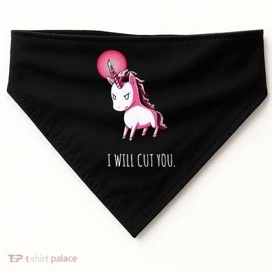 I Will Cut You Stabby Unicorn Funny USA-Made Doggie Bandana