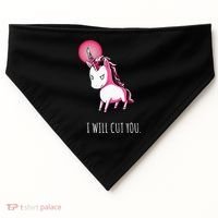 I Will Cut You Stabby Unicorn Funny USA-Made Doggie Bandana thumb 0