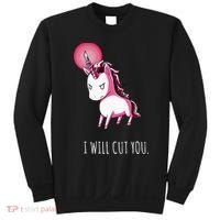 I Will Cut You Stabby Unicorn Funny Sweatshirt thumb 0