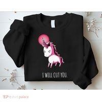 I Will Cut You Stabby Unicorn Funny Sweatshirt thumb 2