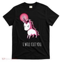 I Will Cut You Stabby Unicorn Funny T-Shirt thumb 0