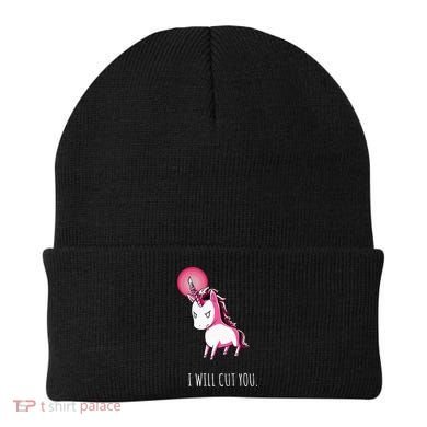 I Will Cut You Stabby Unicorn Funny Beanie