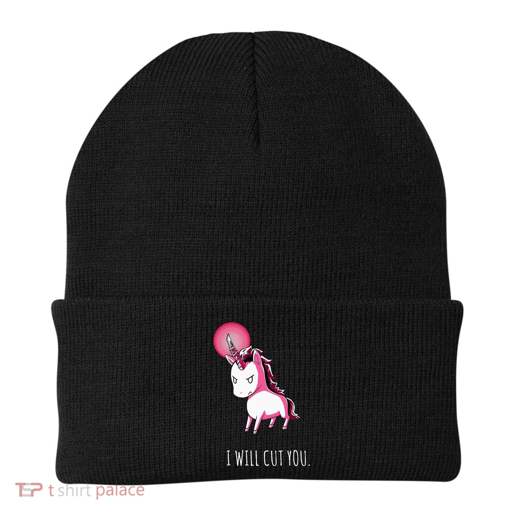 I Will Cut You Stabby Unicorn Funny Beanie