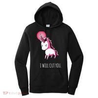 I Will Cut You Stabby Unicorn Funny Women's Hoodie thumb 0