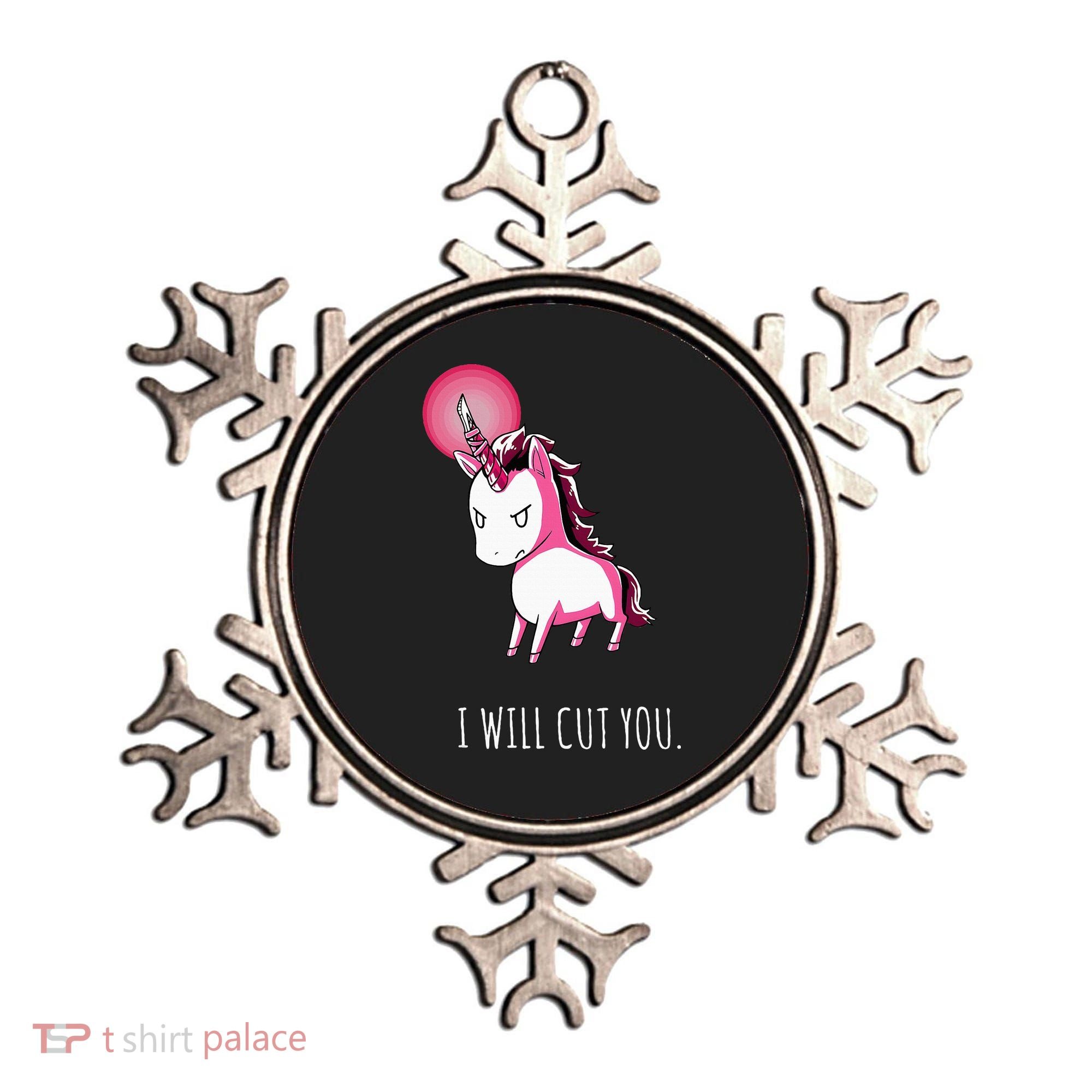 I Will Cut You Stabby Unicorn Funny Ornament