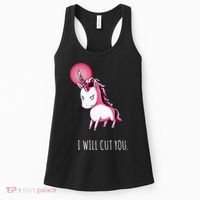 I Will Cut You Stabby Unicorn Funny Women's Tank Top thumb 0
