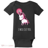 I Will Cut You Stabby Unicorn Funny Baby Bodysuit thumb 0