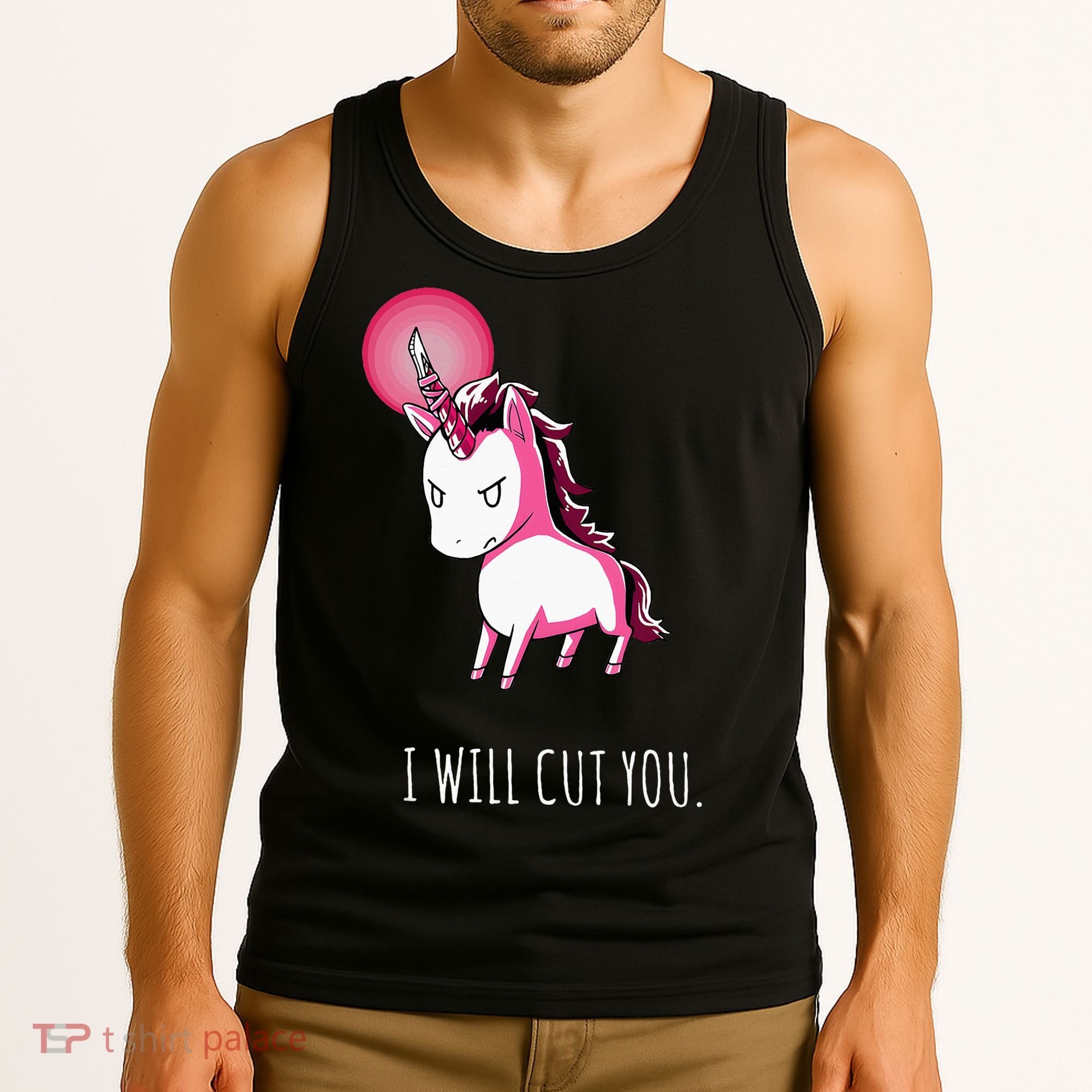 I Will Cut You Stabby Unicorn Funny Tank Top