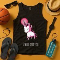 I Will Cut You Stabby Unicorn Funny Tank Top thumb 4