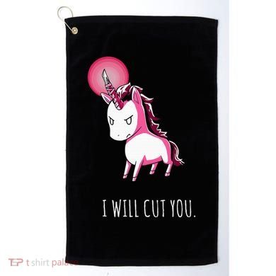 I Will Cut You Stabby Unicorn Funny Golf Towel