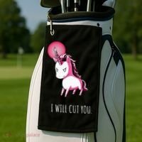 I Will Cut You Stabby Unicorn Funny Golf Towel thumb 2