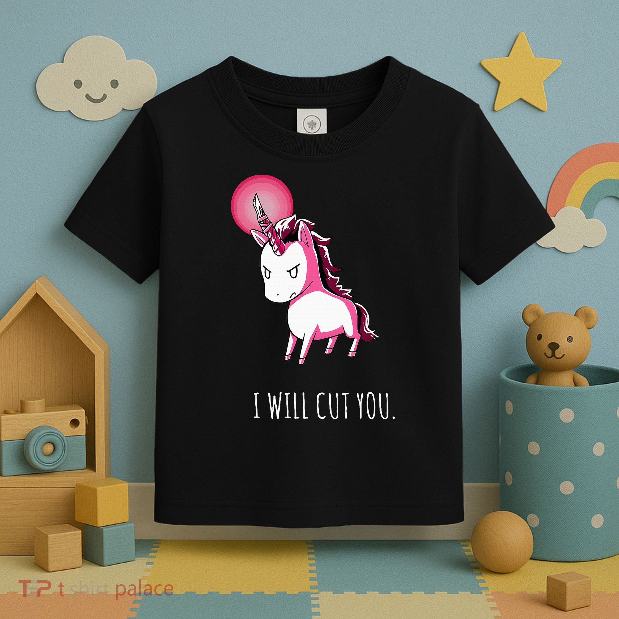 I Will Cut You Stabby Unicorn Funny Toddler T-Shirt