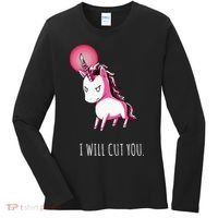 I Will Cut You Stabby Unicorn Funny Women's Long Sleeve Shirt thumb 0