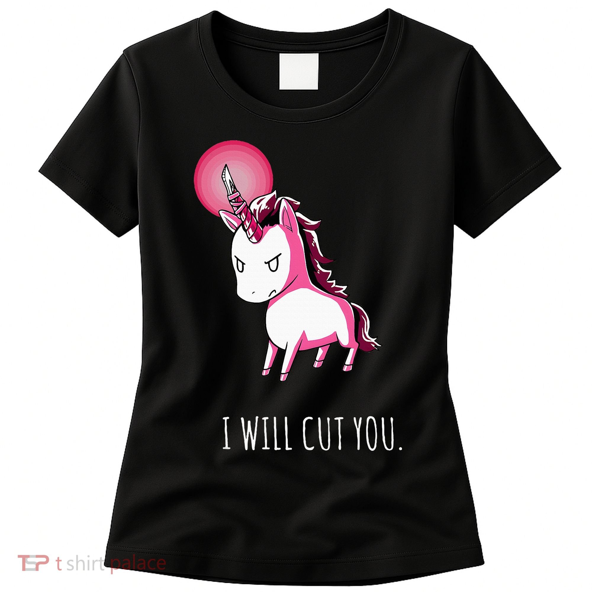 I Will Cut You Stabby Unicorn Funny Women's T-Shirt