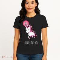 I Will Cut You Stabby Unicorn Funny Women's T-Shirt thumb 4