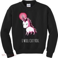 I Will Cut You Stabby Unicorn Funny Kids Sweatshirt thumb 0