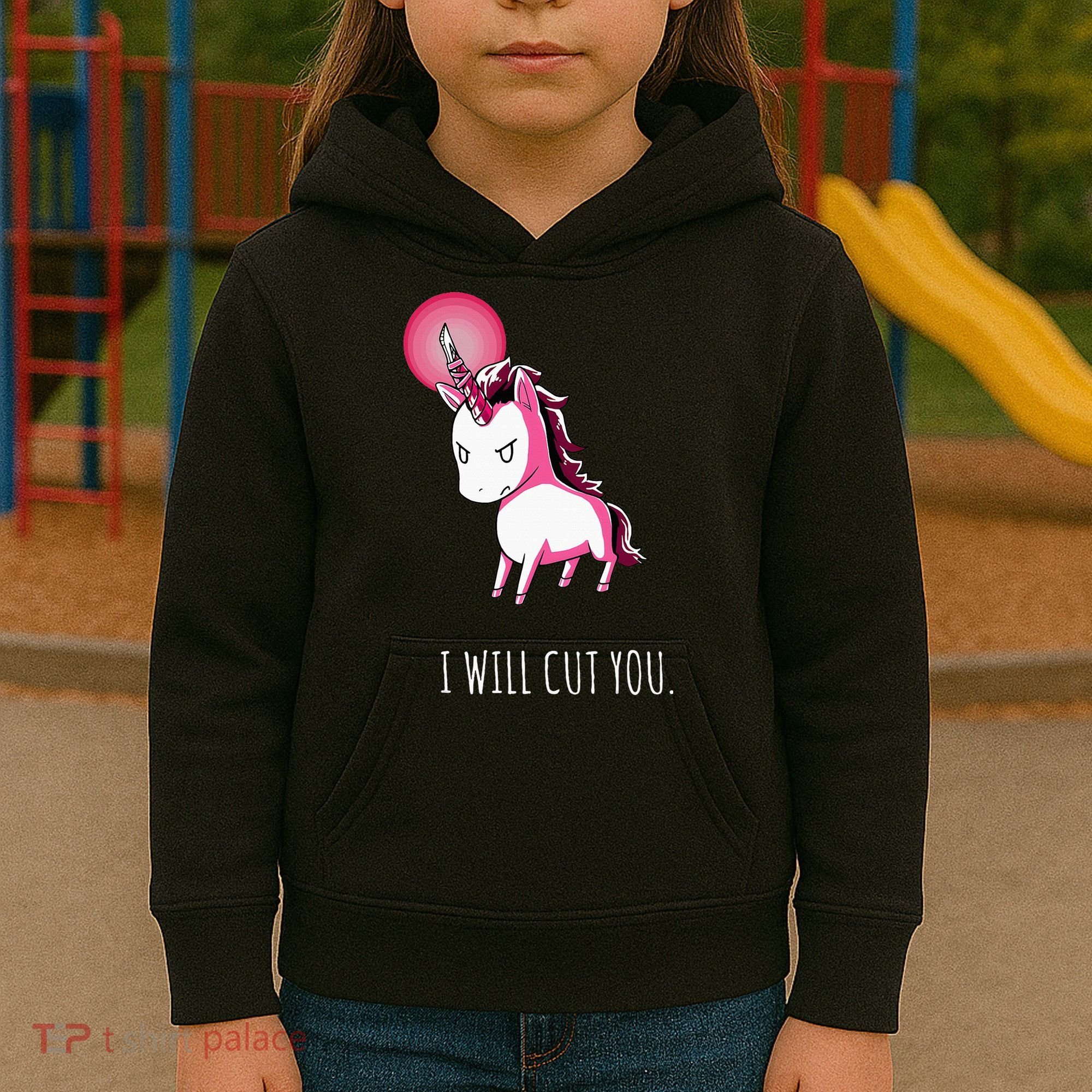 I Will Cut You Stabby Unicorn Funny Kids Hoodie