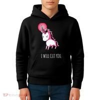 I Will Cut You Stabby Unicorn Funny Kids Hoodie thumb 4
