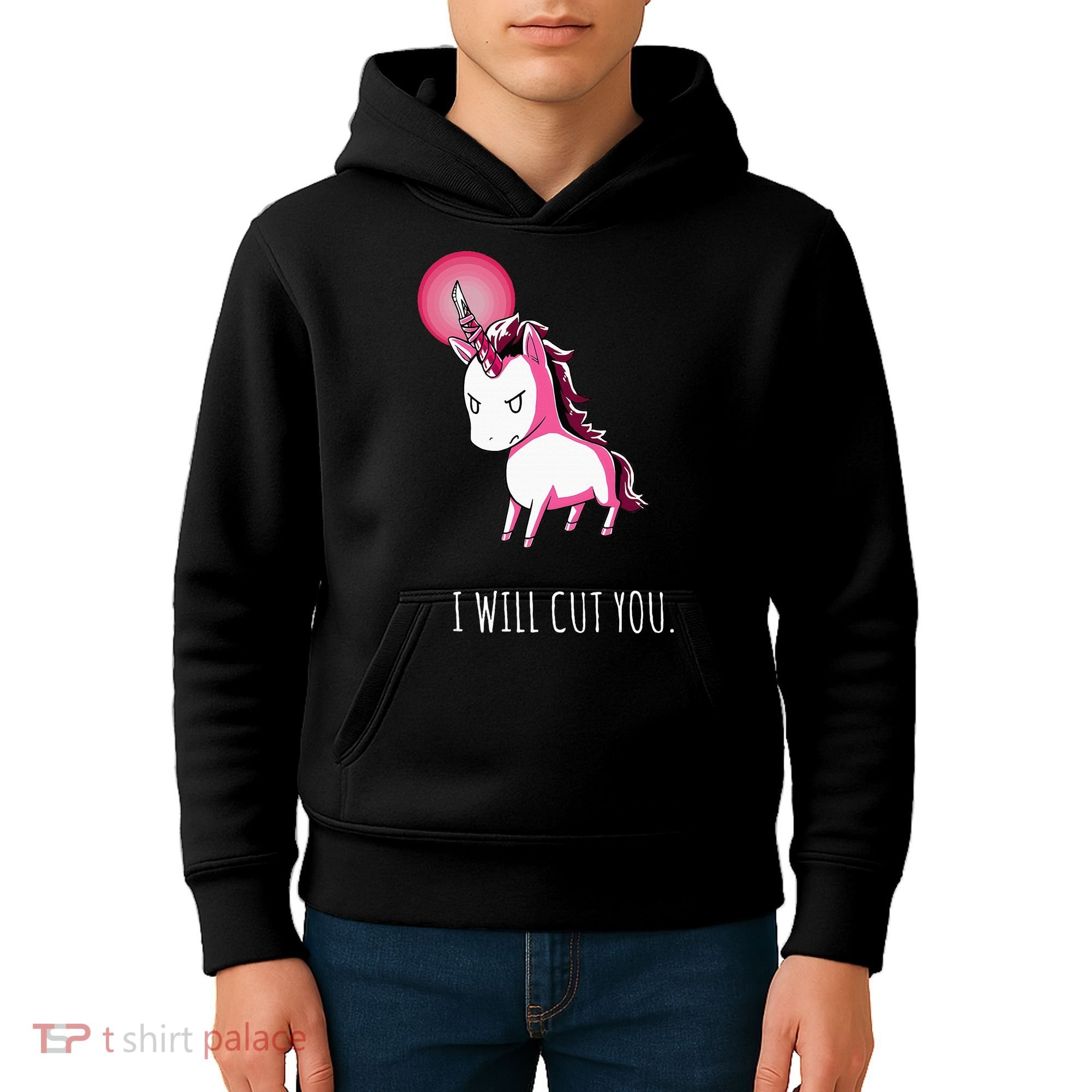 I Will Cut You Stabby Unicorn Funny Kids Hoodie
